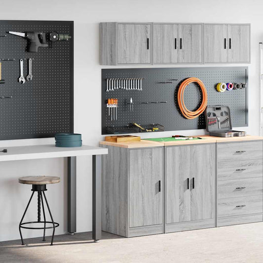 Garagenschränke 2 Stk. Grau Sonoma Holzwerkstoff