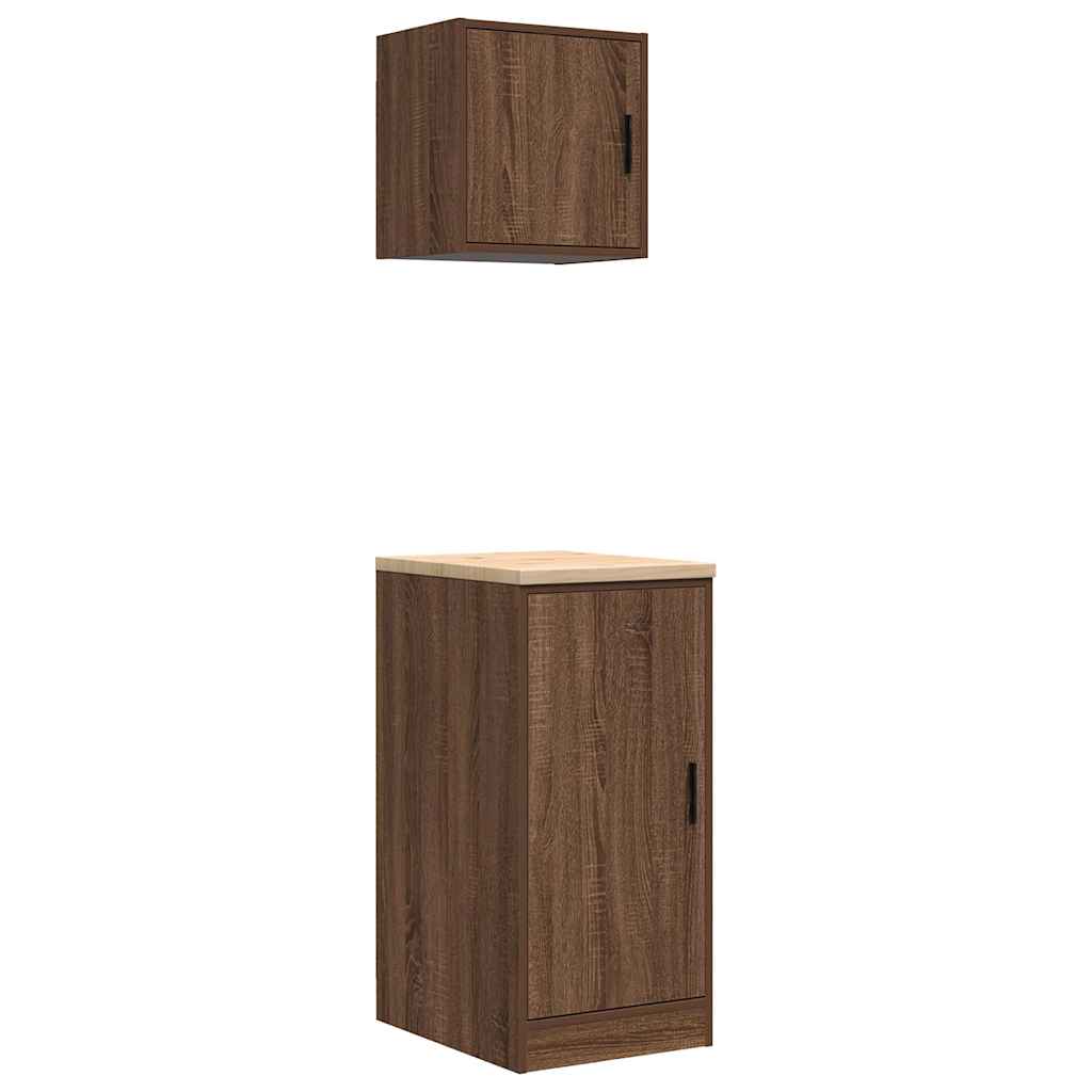 Garagenschränke 2 Stk. Braun Eichen-Optik Holzwerkstoff