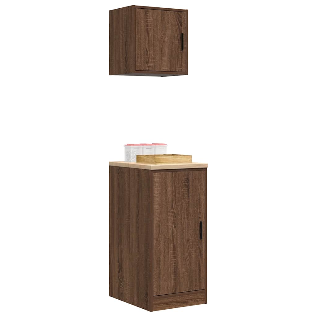 Garagenschränke 2 Stk. Braun Eichen-Optik Holzwerkstoff