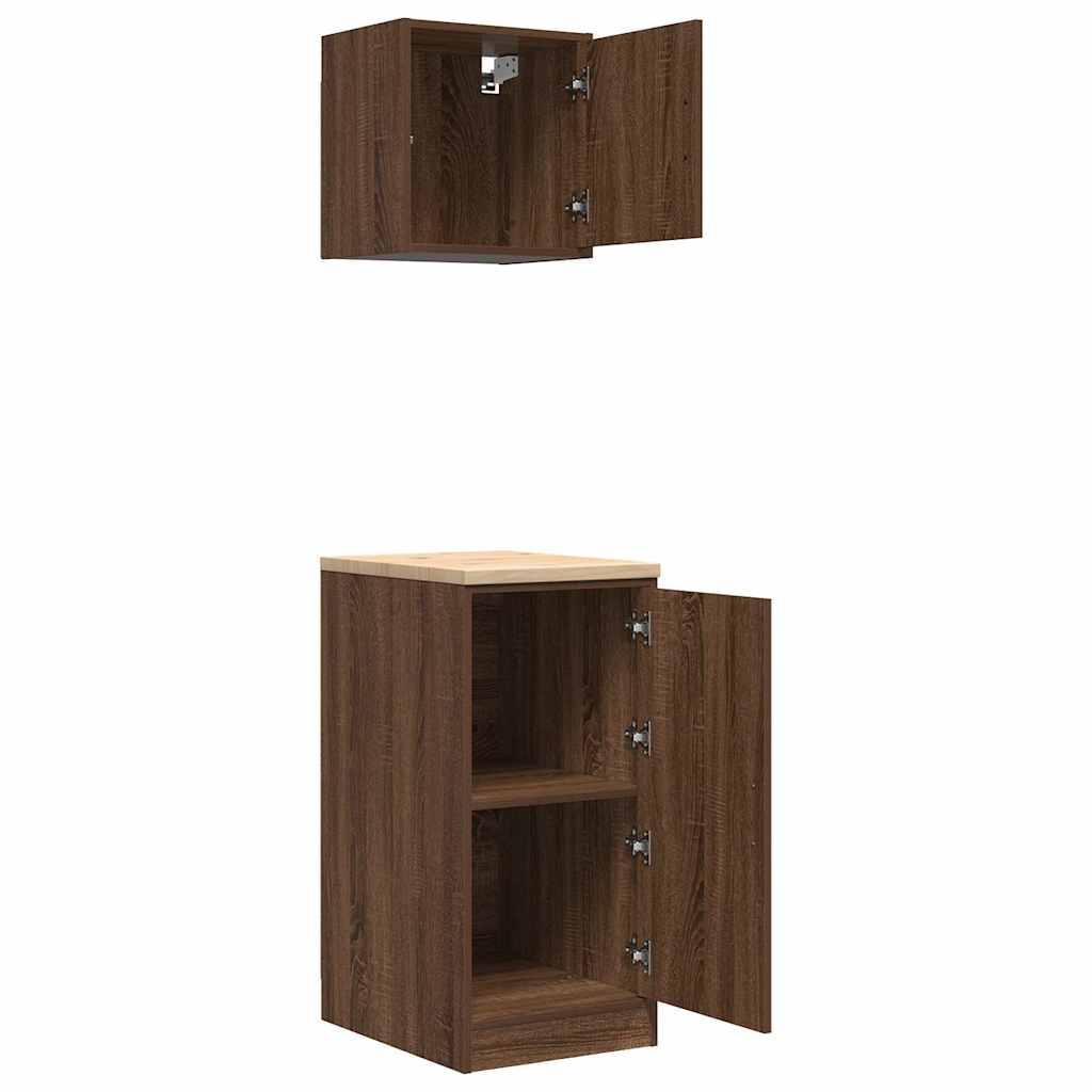 Garagenschränke 2 Stk. Braun Eichen-Optik Holzwerkstoff