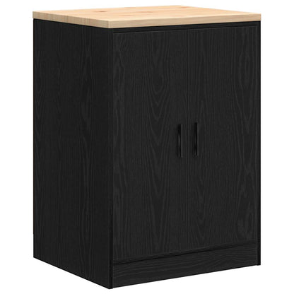 Garagenschränke 2 Stk. Schwarz Holzwerkstoff