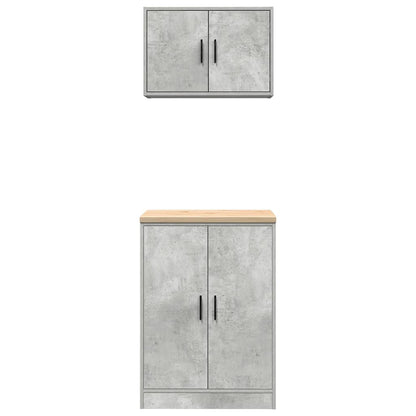 Garagenschränke 2 Stk. Betongrau Holzwerkstoff