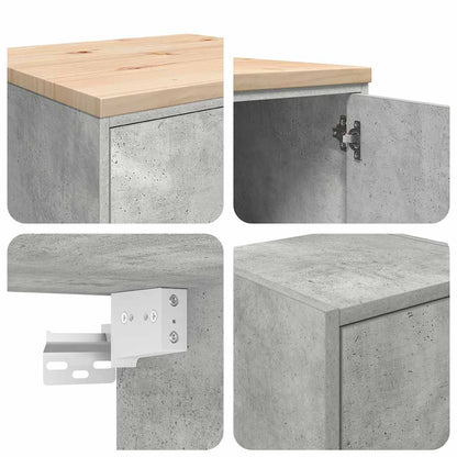 Garagenschränke 2 Stk. Betongrau Holzwerkstoff