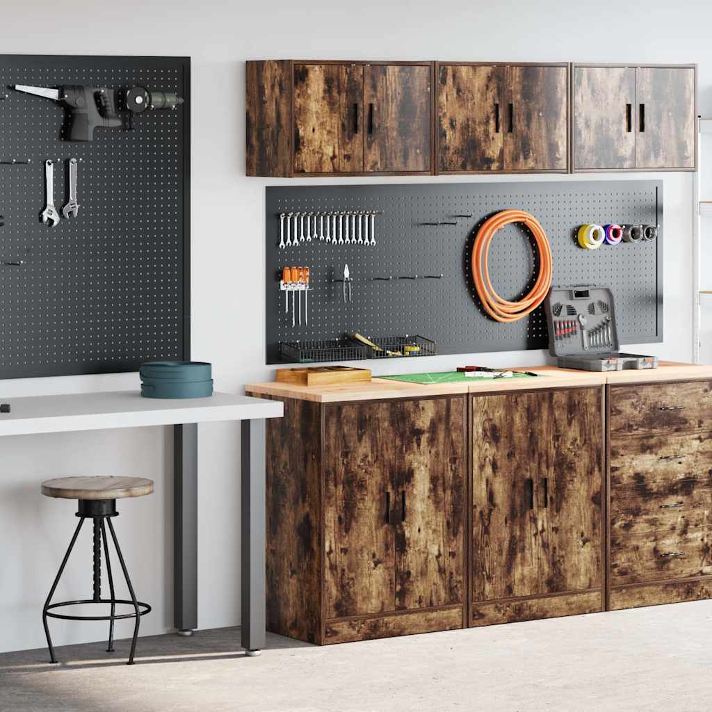 Garagenschränke 2 Stk. Räuchereiche Holzwerkstoff