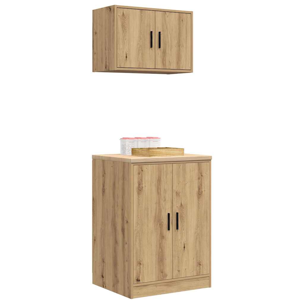 Garagenschränke 2 Stk. Artisan-Eiche Holzwerkstoff