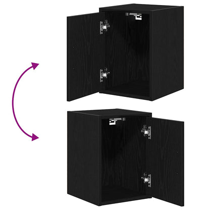 Garagenschränke 2 Stk. Schwarz Holzwerkstoff
