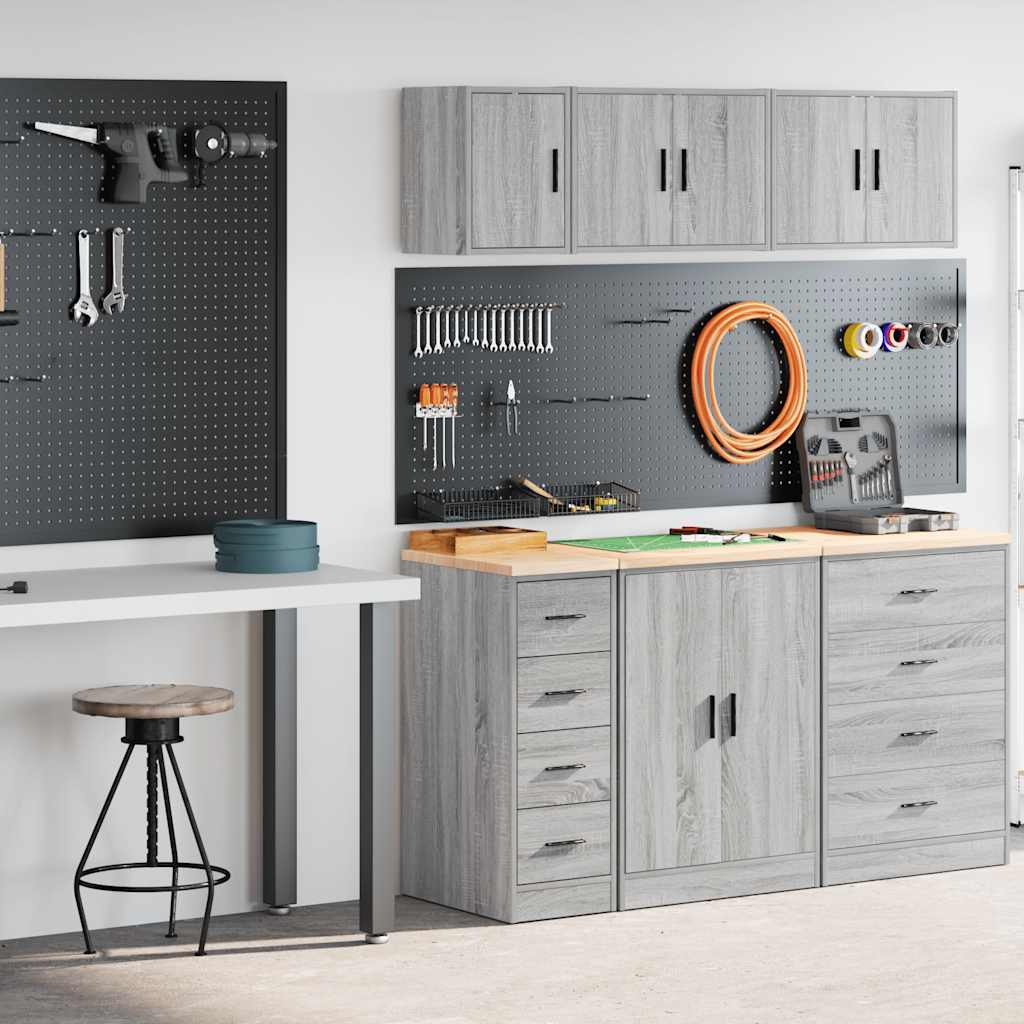 Garagenschränke 2 Stk. Grau Sonoma Holzwerkstoff