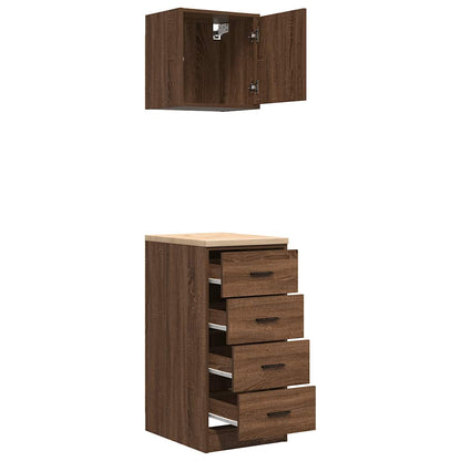 Garagenschränke 2 Stk. Braun Eichen-Optik Holzwerkstoff