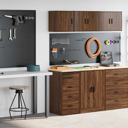 Garagenschränke 2 Stk. Braun Eichen-Optik Holzwerkstoff
