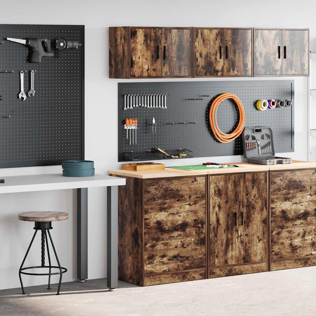 Garagenschränke 2 Stk. Räuchereiche Holzwerkstoff