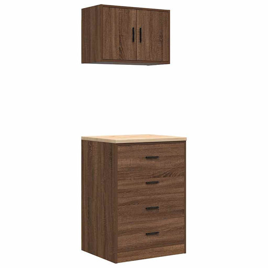 Garagenschränke 2 Stk. Braun Eichen-Optik Holzwerkstoff