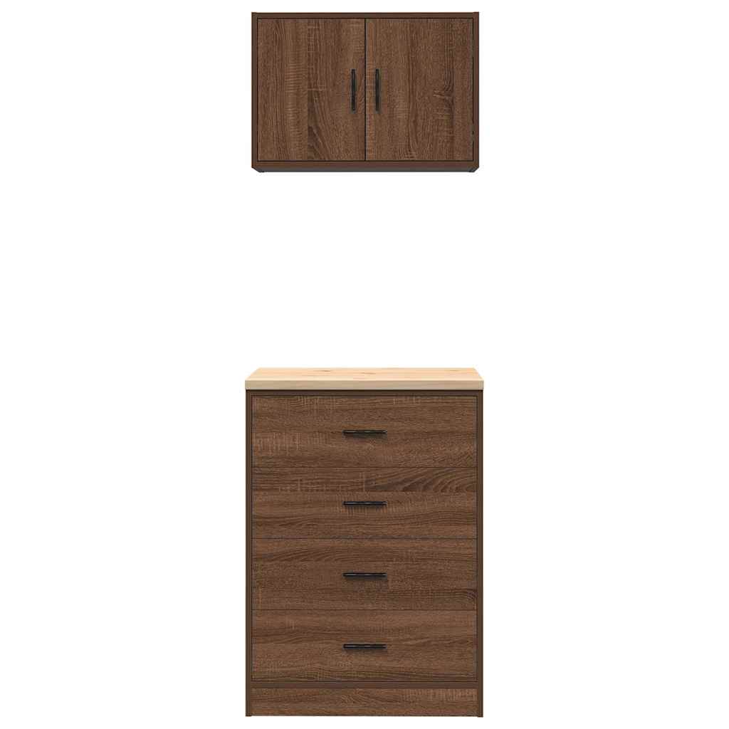 Garagenschränke 2 Stk. Braun Eichen-Optik Holzwerkstoff