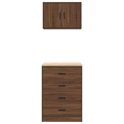 Garagenschränke 2 Stk. Braun Eichen-Optik Holzwerkstoff