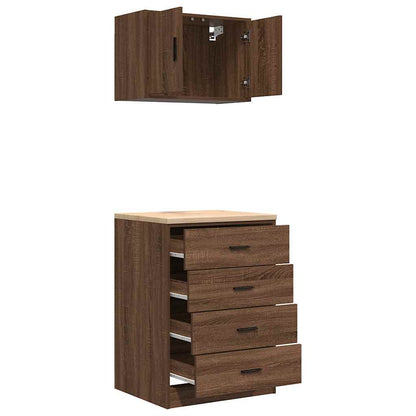 Garagenschränke 2 Stk. Braun Eichen-Optik Holzwerkstoff