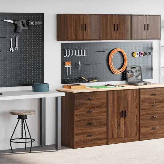 Garagenschränke 2 Stk. Braun Eichen-Optik Holzwerkstoff