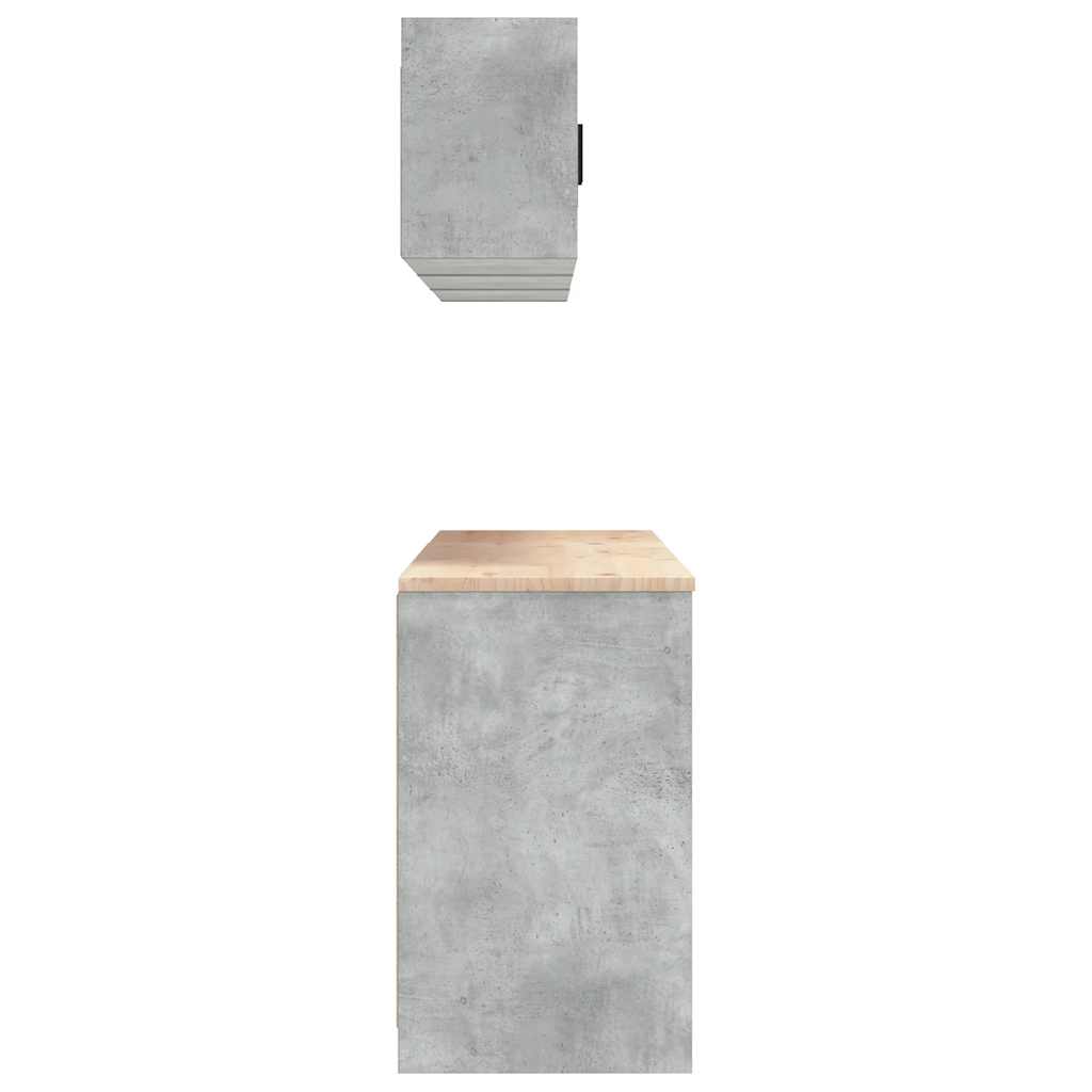Garagenschränke 6 Stk. Betongrau Holzwerkstoff