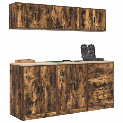 Garagenschränke 6 Stk. Räuchereiche Holzwerkstoff