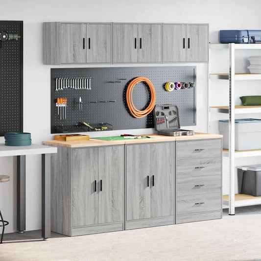 Garagenschränke 6 Stk. Grau Sonoma Holzwerkstoff