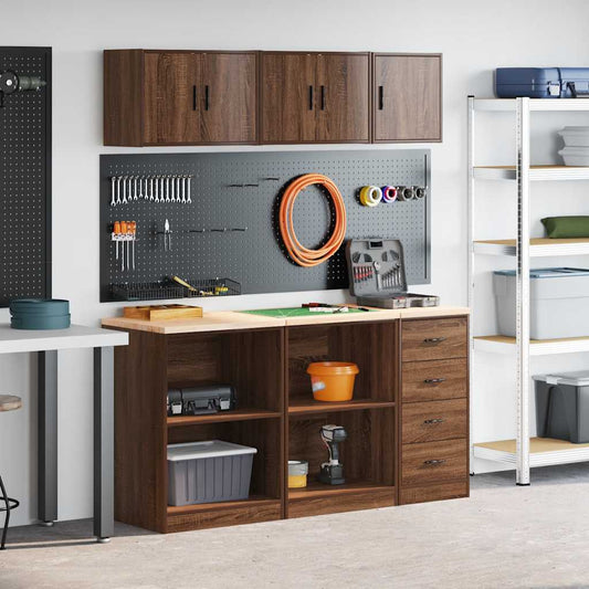 Garagenschränke 6 Stk. Braun Eichen-Optik Holzwerkstoff