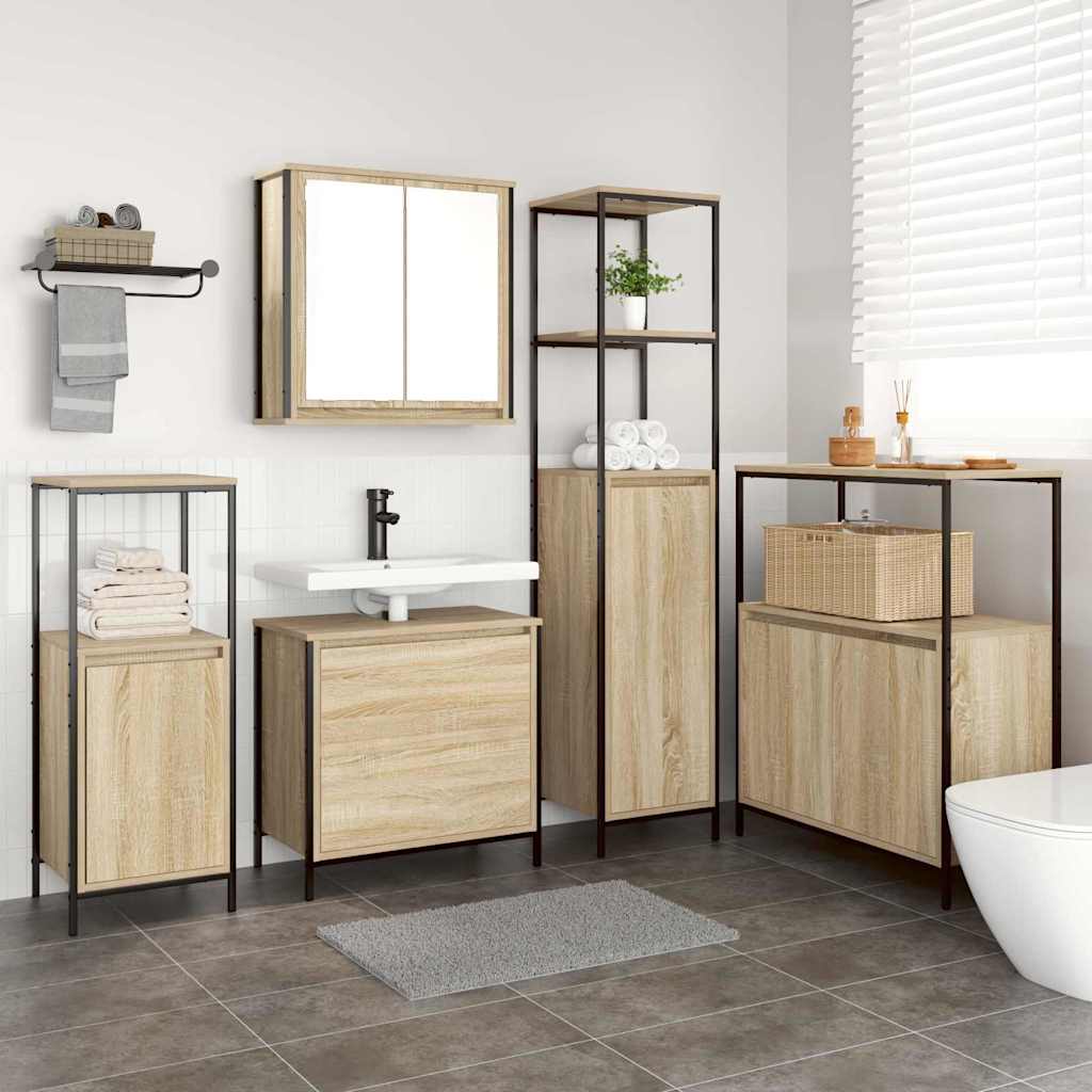 Badezimmermöbel Set 5 pcs Beige 76,5 x 35 x 95 cm Holzwerkstoff