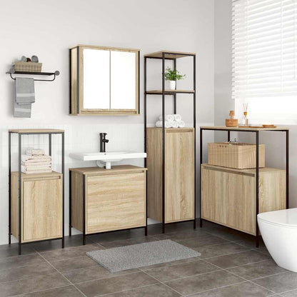 Badezimmermöbel Set 5 pcs Beige 76,5 x 35 x 95 cm Holzwerkstoff