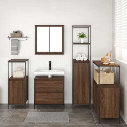 Badezimmermöbel Set 5 pcs Braun 76,5 x 35 x 95 cm Holzwerkstoff