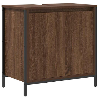 2-delt Badeværelsesmøbelsæt Brown Oak Look Træmateriale
