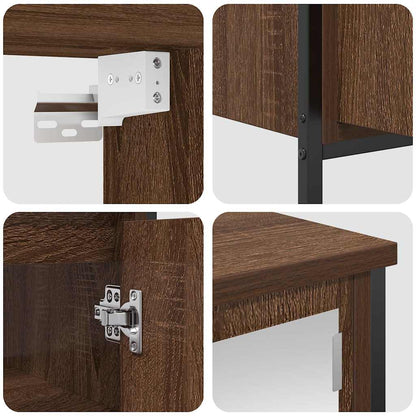 2-delt Badeværelsesmøbelsæt Brown Oak Look Træmateriale