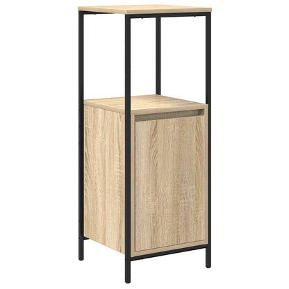 Badezimmermöbel Set mit Regal 3 pcs Sonoma-Eiche und Schwarz