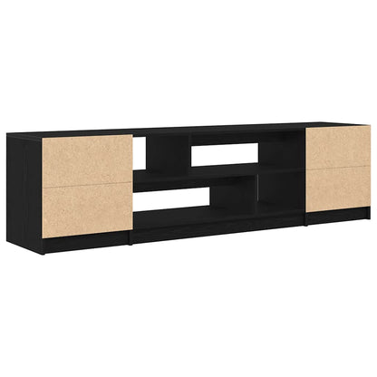 TV-Schrank Schwarz Eiche-Optik 188,5x41x50 cm Holzwerkstoff
