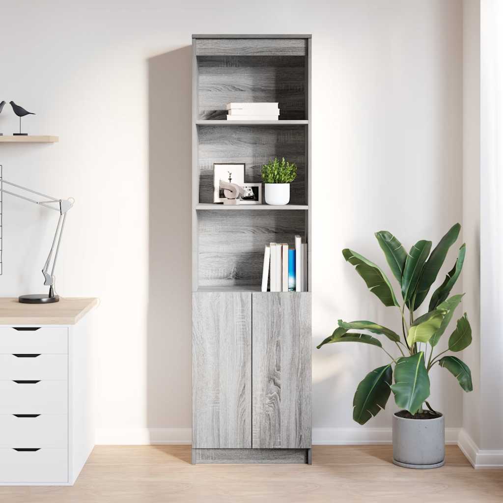 Highboard Grå Sonoma 50x35x180 cm Træmateriale