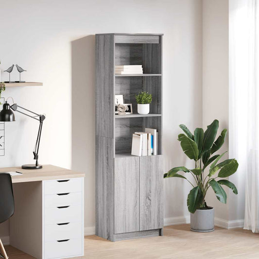Highboard Grå Sonoma 50x35x180 cm Træmateriale
