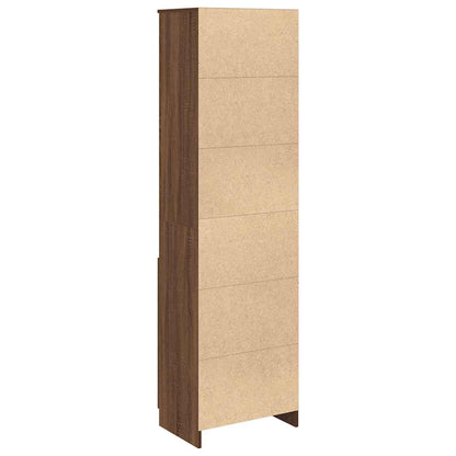 Highboard Braun Eichen-Optik 50x35x180 cm Holzwerkstoff