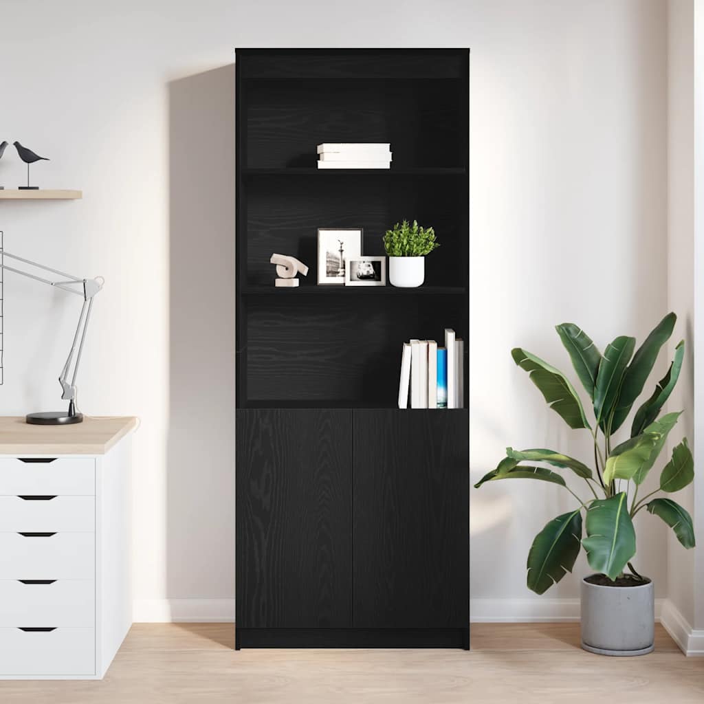 Highboard Black Oak Look 70x35x180 cm Træmateriale