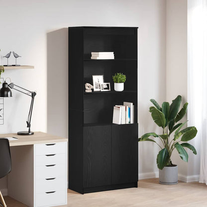 Highboard Black Oak Look 70x35x180 cm Træmateriale