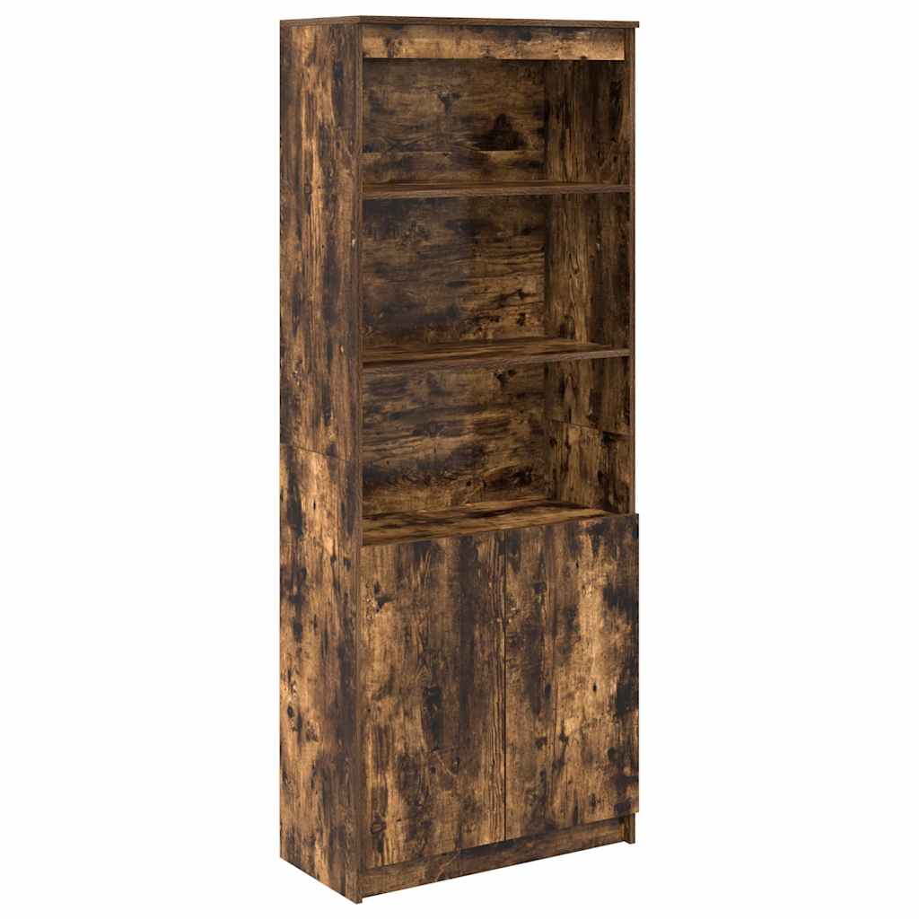 Highboard røget eg 70x35x180 cm træmateriale