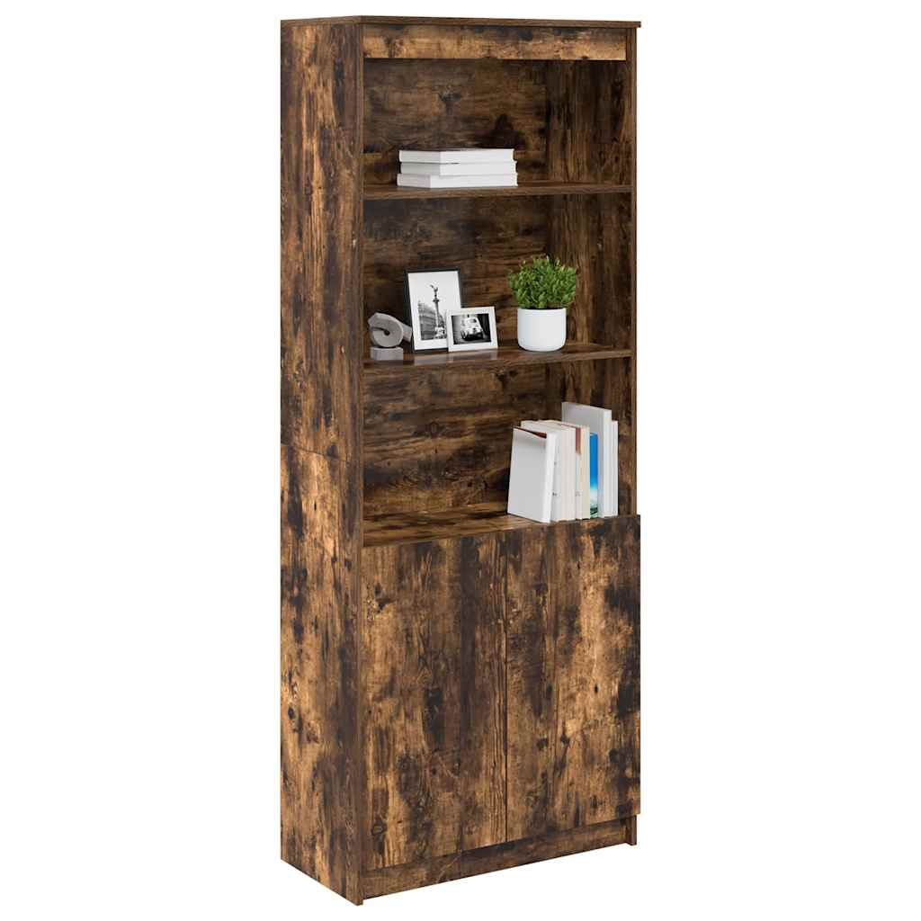 Highboard røget eg 70x35x180 cm træmateriale