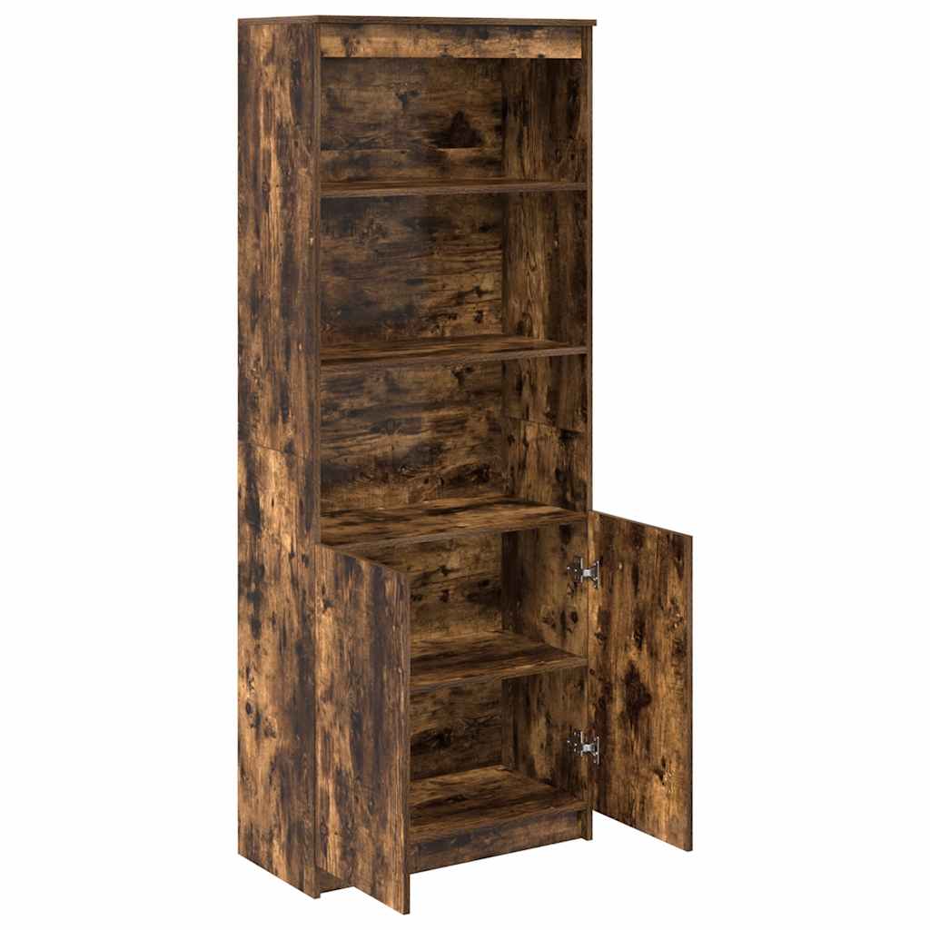 Highboard røget eg 70x35x180 cm træmateriale