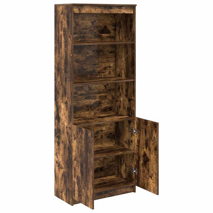Highboard røget eg 70x35x180 cm træmateriale