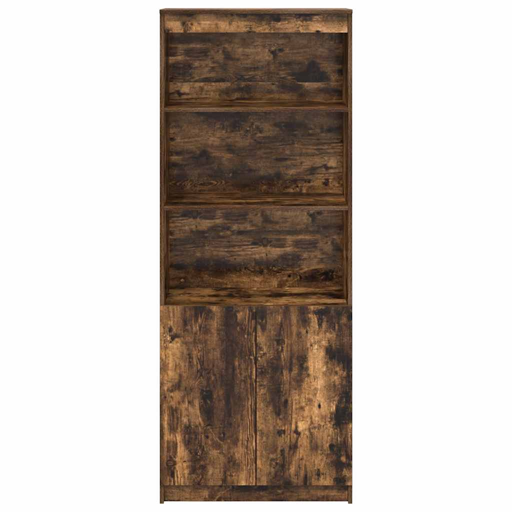 Highboard røget eg 70x35x180 cm træmateriale