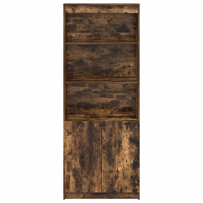 Highboard røget eg 70x35x180 cm træmateriale