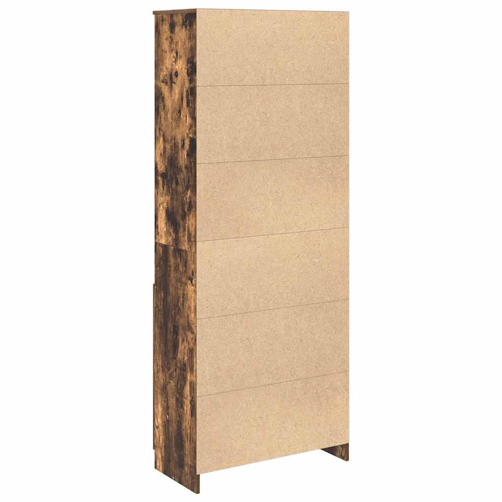 Highboard røget eg 70x35x180 cm træmateriale