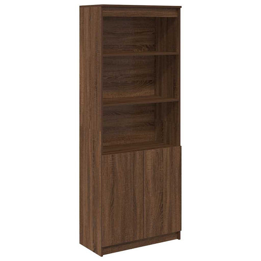 Highboard Brown Oak Look 70x35x180 cm Træmateriale