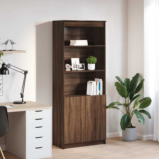 Highboard Brown Oak Look 70x35x180 cm Træmateriale