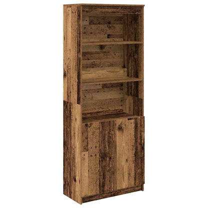 Highboard gammelt træ look 70x35x180 cm træmateriale