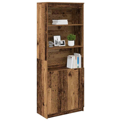 Highboard gammelt træ look 70x35x180 cm træmateriale