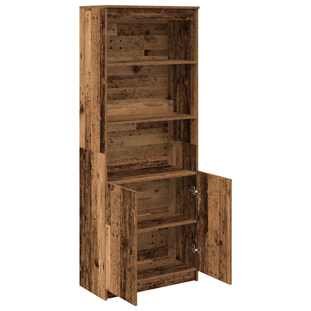 Highboard gammelt træ look 70x35x180 cm træmateriale