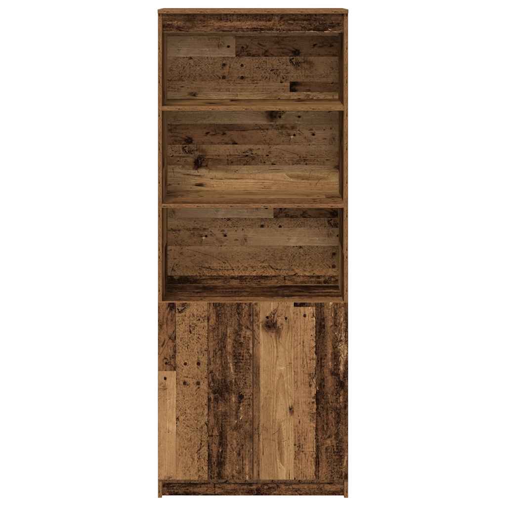 Highboard gammelt træ look 70x35x180 cm træmateriale