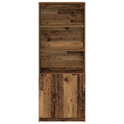 Highboard gammelt træ look 70x35x180 cm træmateriale