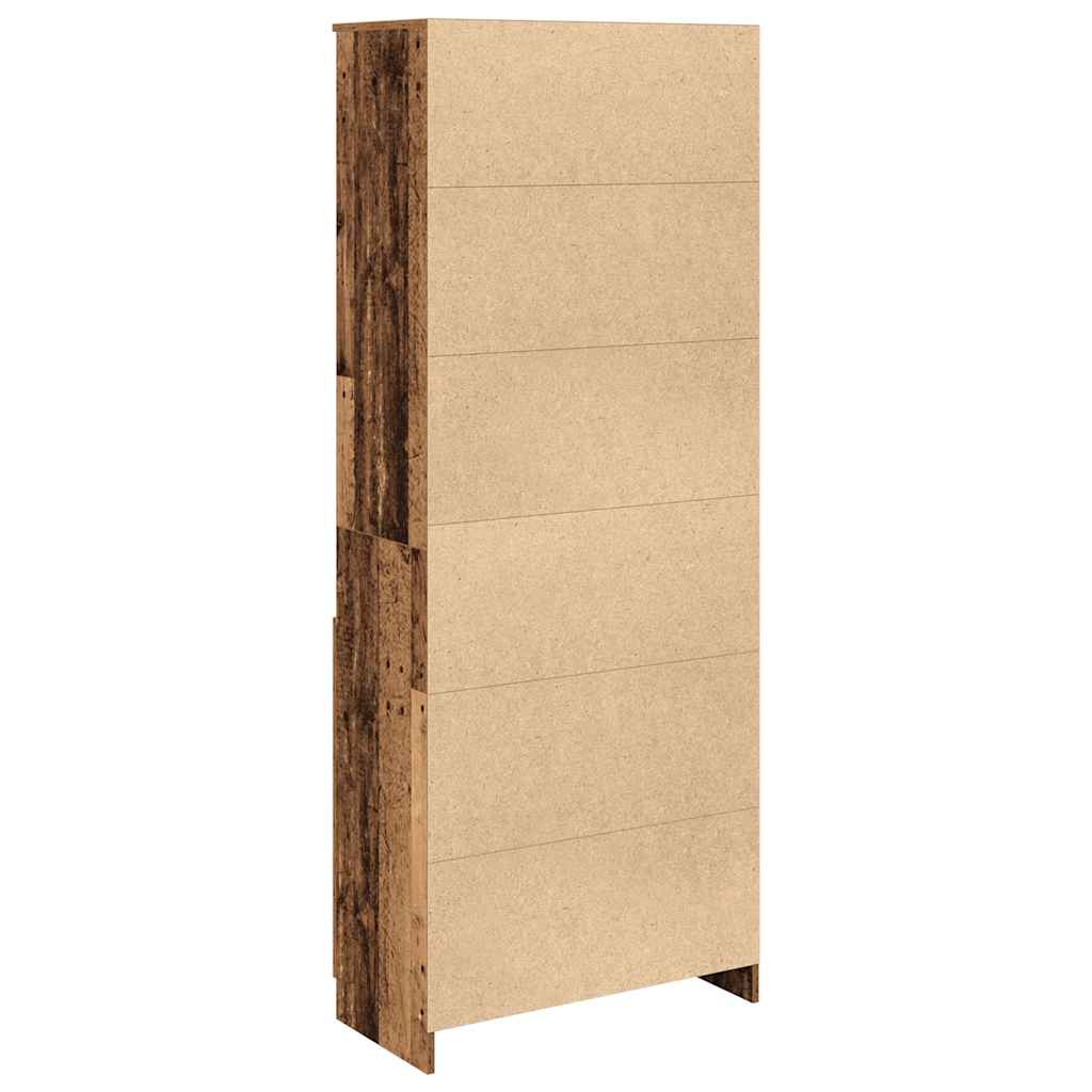 Highboard gammelt træ look 70x35x180 cm træmateriale